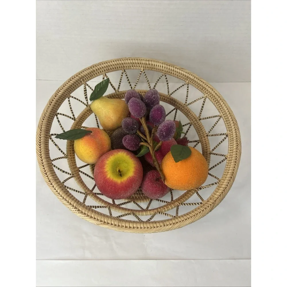 Vintage Circle Hand Woven Sweetgrass Bogo Wicker 10